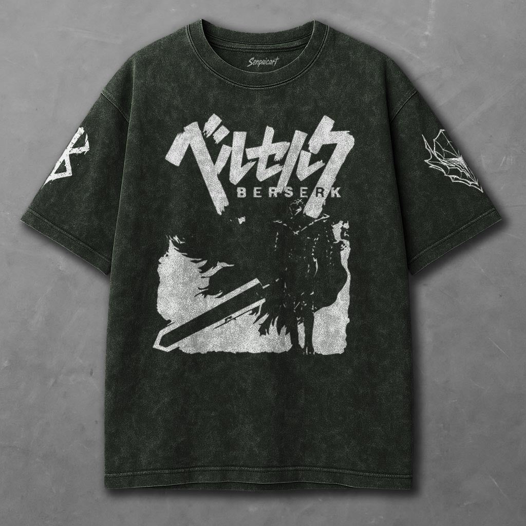 Berserk Stretchy Green Washed T-Shirt