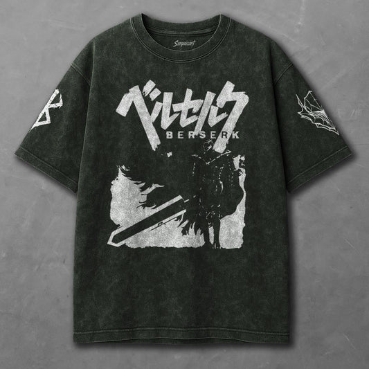 Berserk Stretchy Green Washed T-Shirt