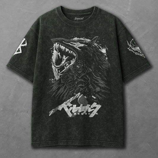 Berserk Casual Green Washed T-Shirt