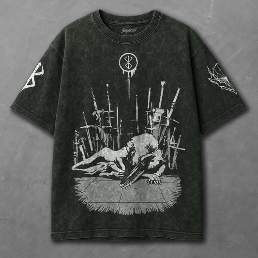 Berserk Versatile Green Washed T-Shirt