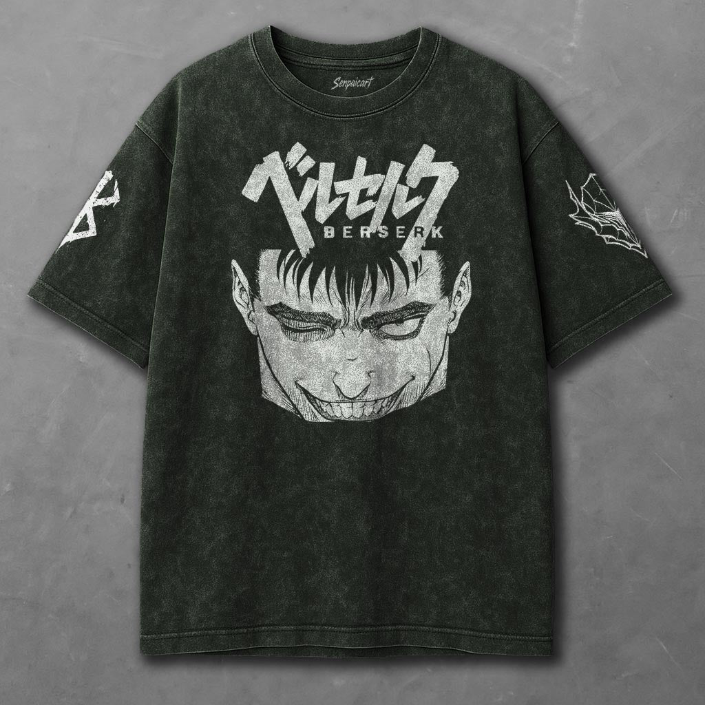 Berserk Spacious Green Washed T-Shirt