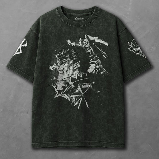 Berserk Comfy Green Washed T-Shirt