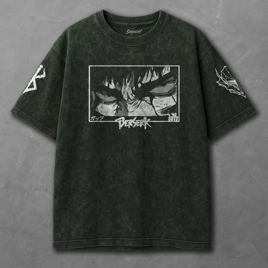 Berserk Tunic-like Green Washed T-Shirt