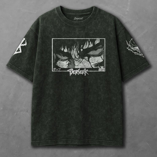 Berserk Tunic-like Green Washed T-Shirt