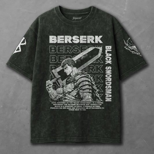 Berserk Flowy Green Washed T-Shirt