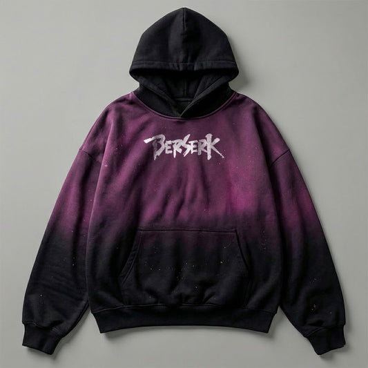 Berserk Text Logo Wine Black Hoodie