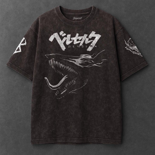 Berserk Premium Effortless Brown Washed T-Shirt