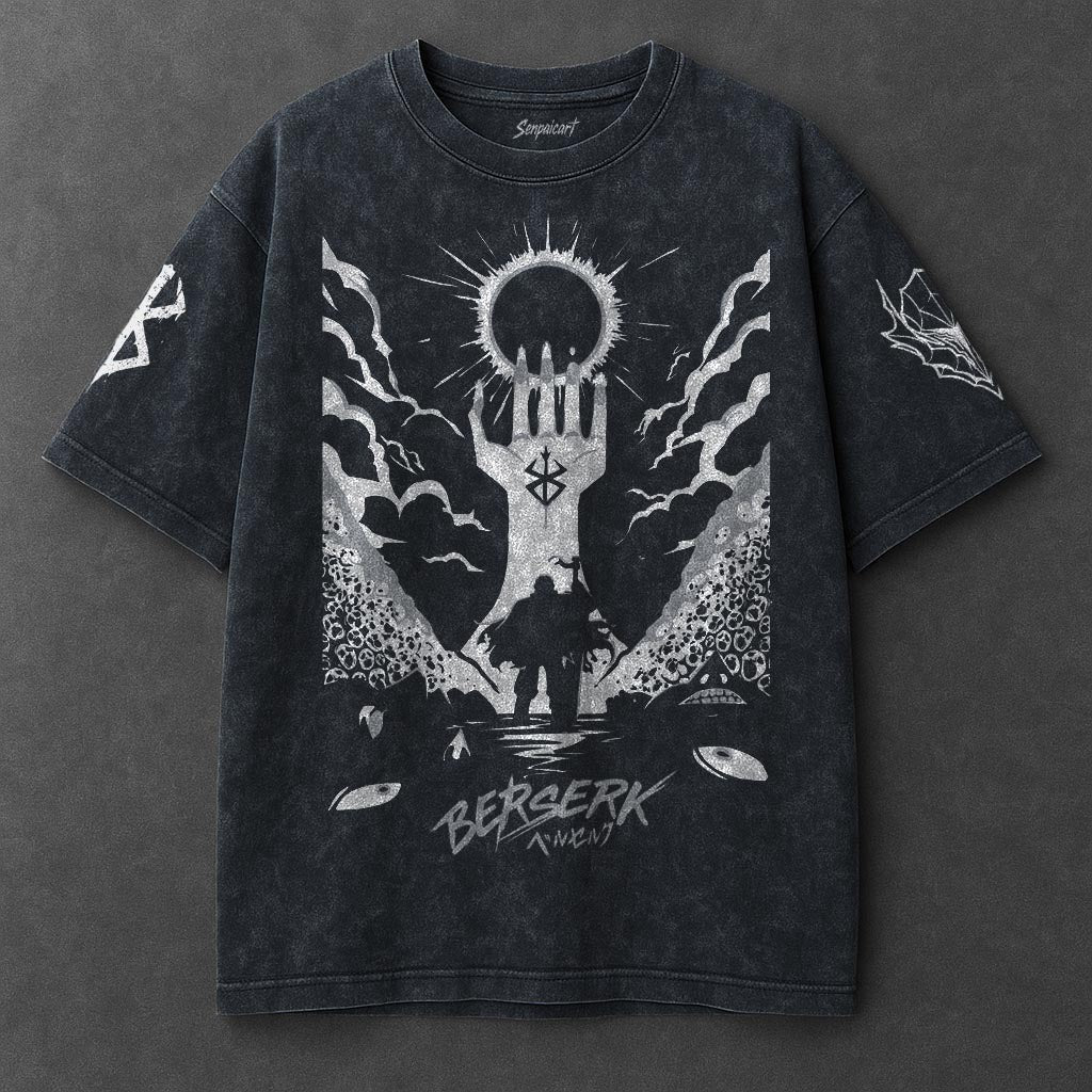 Berserk Premium Lightweight Navy Blue Washed T-Shirt