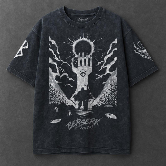 Berserk Premium Lightweight Navy Blue Washed T-Shirt