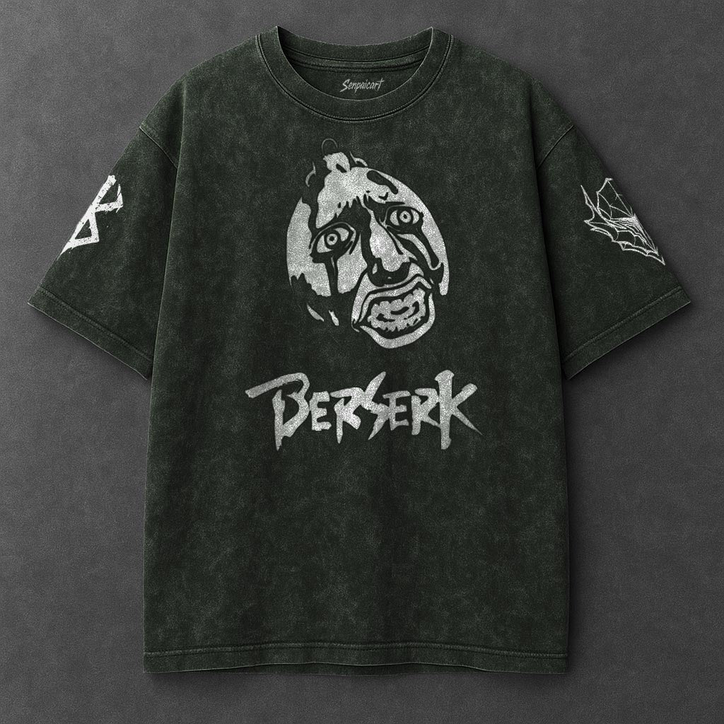 Berserk Premium Effortless Vintage Green Washed T-Shirt