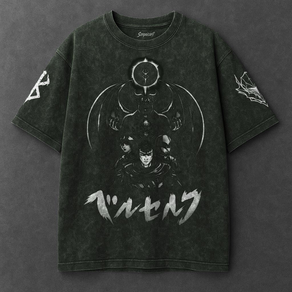 Berserk Premium Slouchy Vintage Green Washed T-Shirt