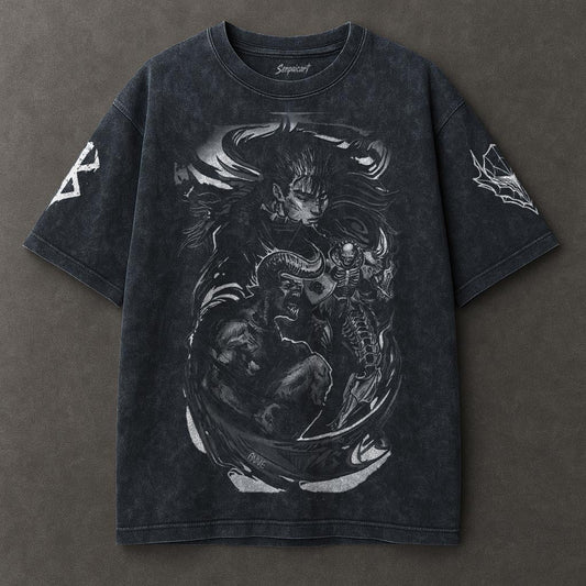 Berserk Oversized Blue Washed T-shirt