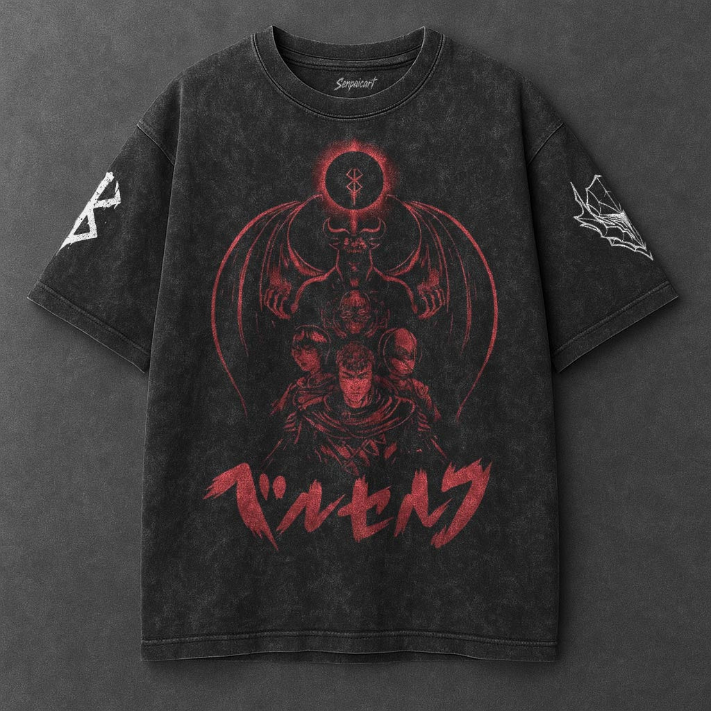 Berserk Premium Slouchy Black Washed T-Shirt