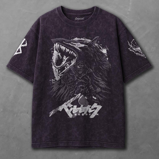 Berserk Tunic-like Violet Washed T-Shirt