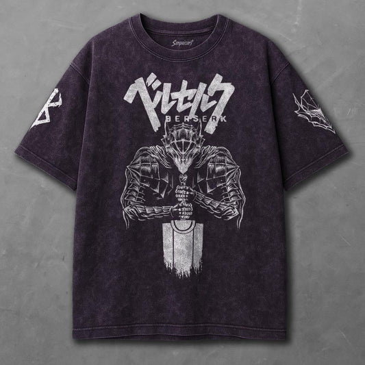 Berserk Stylish Violet Washed T-Shirt