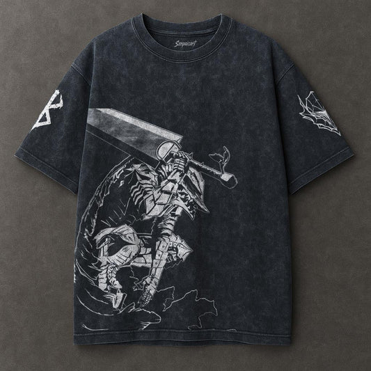 Berserk Stylish Blue Washed T-shirt