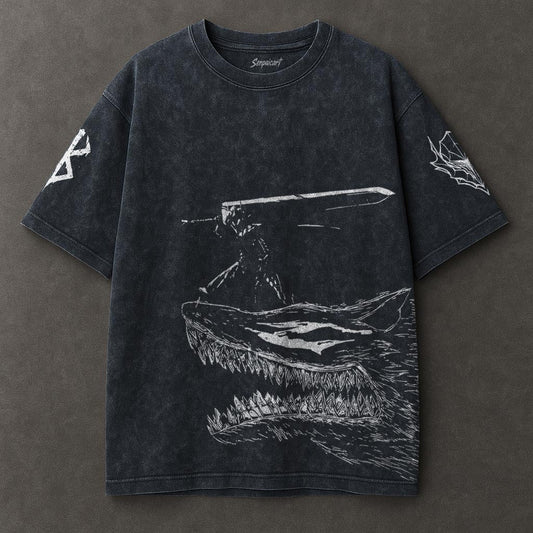 Berserk Extended Blue Washed T-shirt