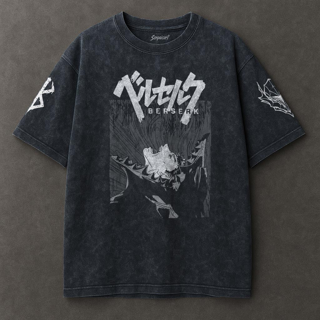 Berserk Flowy Blue Washed T-shirt