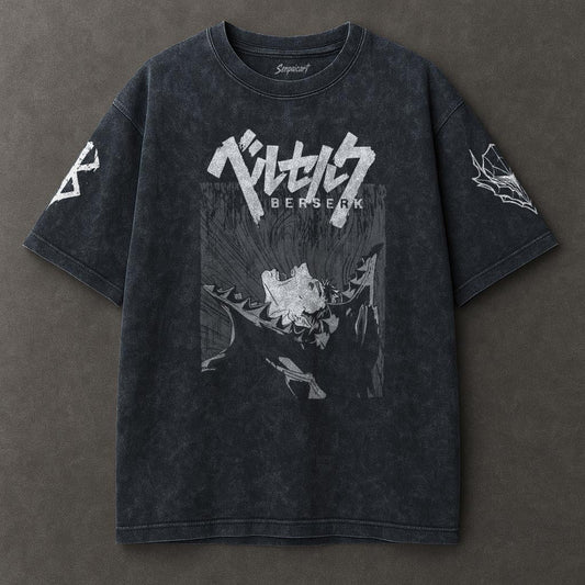 Berserk Flowy Blue Washed T-shirt