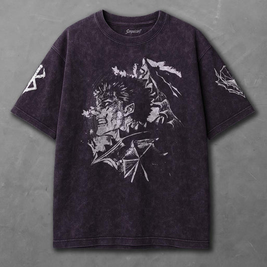 Berserk Flowy Violet Washed T-Shirt