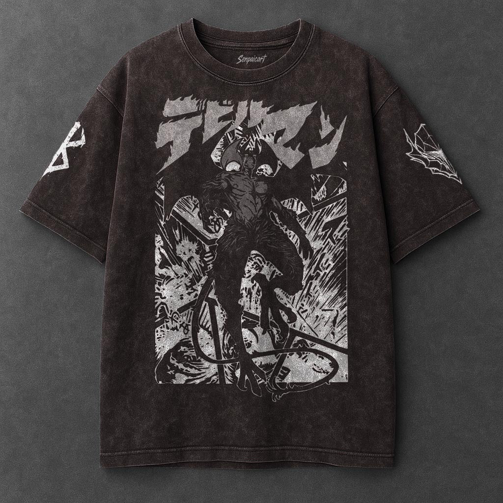 Berserk Premium Relaxed Brown Washed T-Shirt