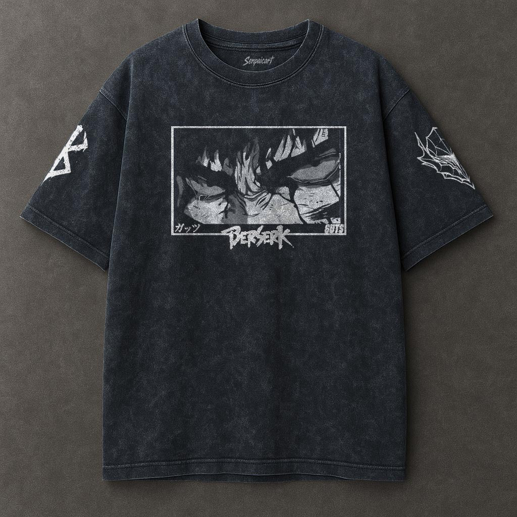 Berserk Tunic-like Blue Washed T-shirt