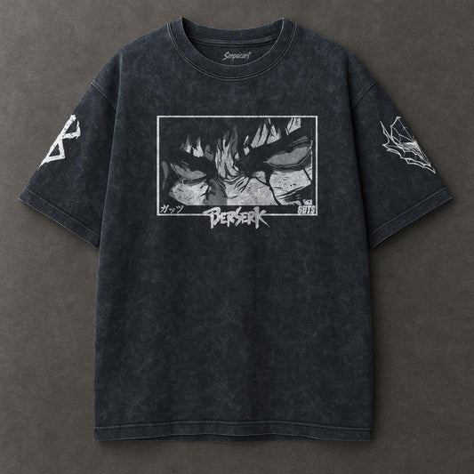 Berserk Tunic-like Blue Washed T-shirt