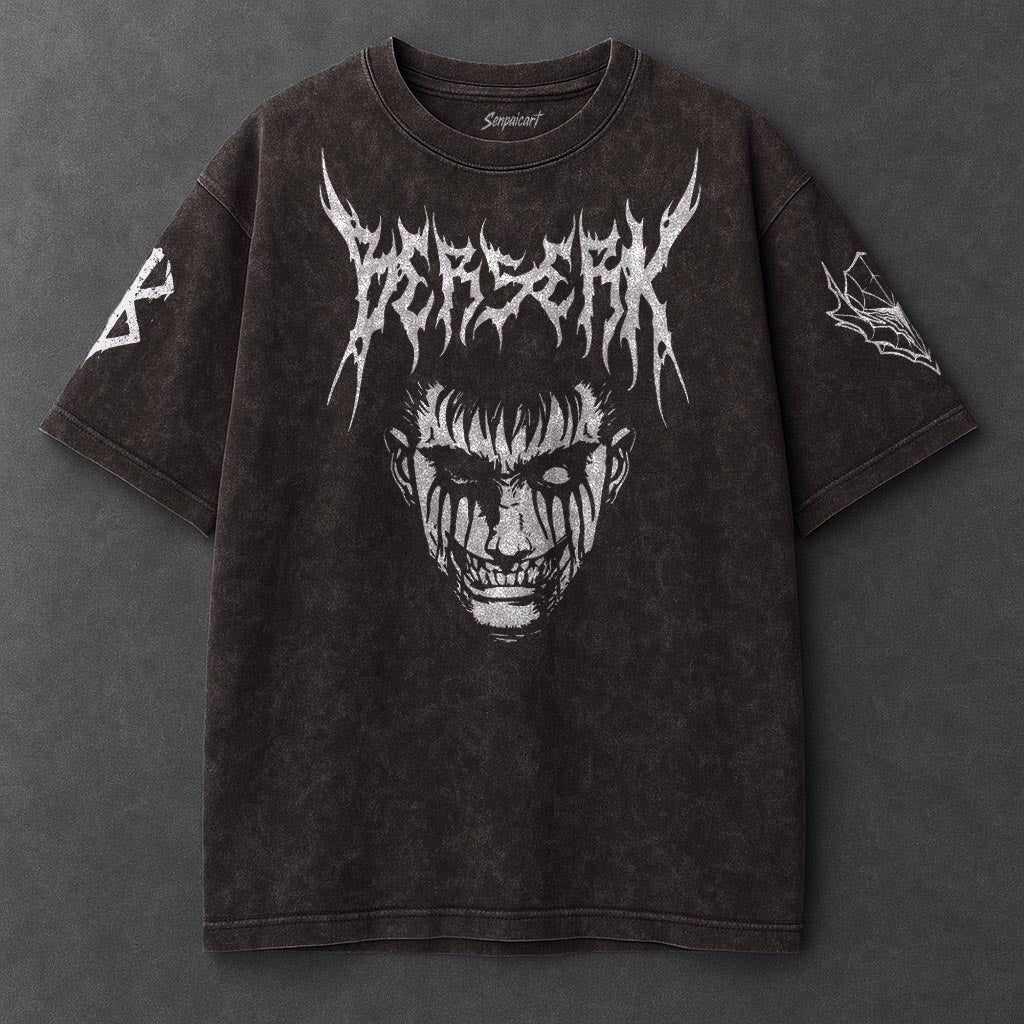 Berserk Premium Loose Brown Washed T-Shirt