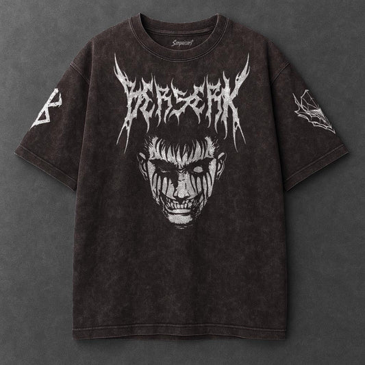 Berserk Premium Loose Brown Washed T-Shirt