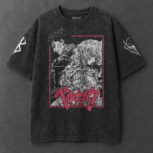 Berserk Premium Flowy Black Washed T-Shirt
