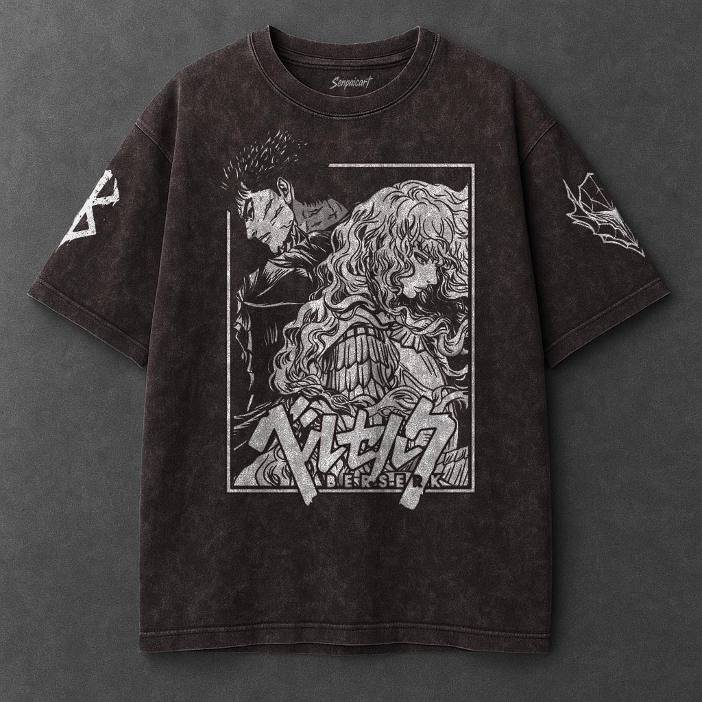 Berserk Premium Flowy Brown Washed T-Shirt