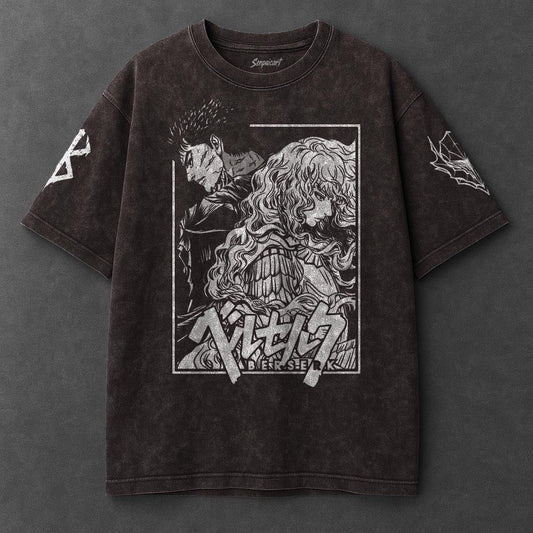 Berserk Premium Flowy Brown Washed T-Shirt