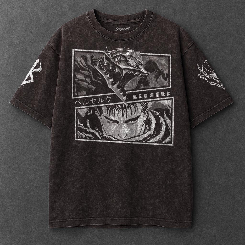 Berserk Premium Slouchy Brown Washed T-Shirt