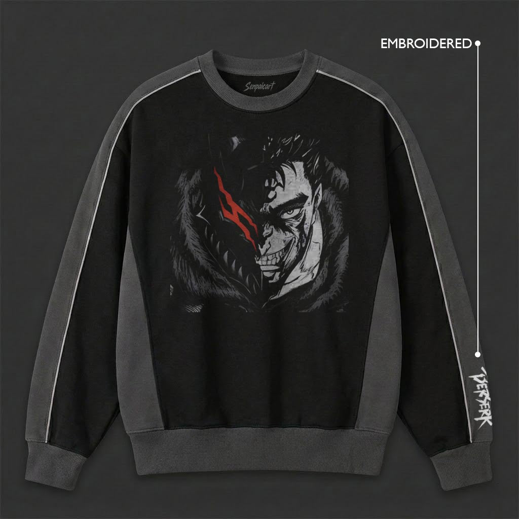 Berserk Sleek Black Grey Sweatshirt