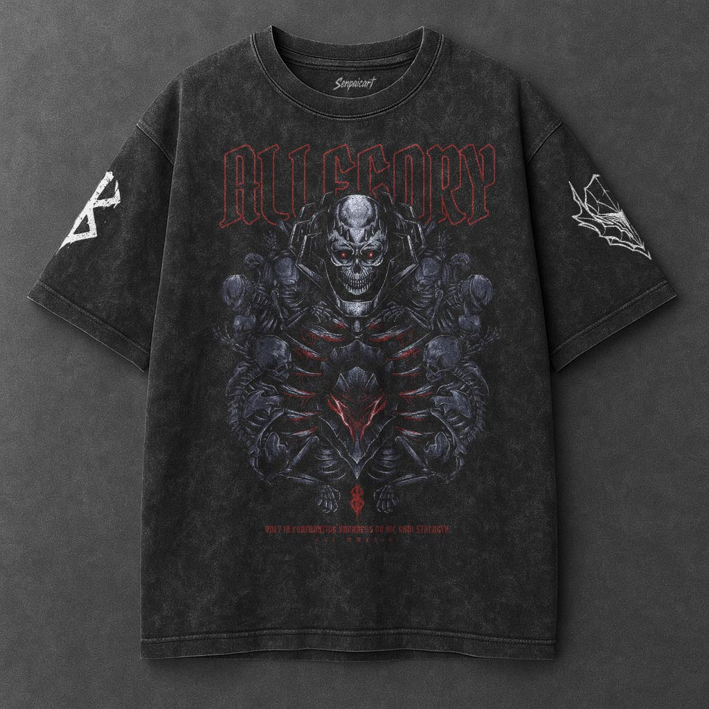 Berserk Premium Oversized Black Washed T-Shirt