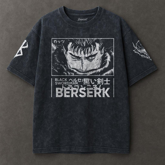 Berserk Unfitted Blue Washed T-shirt