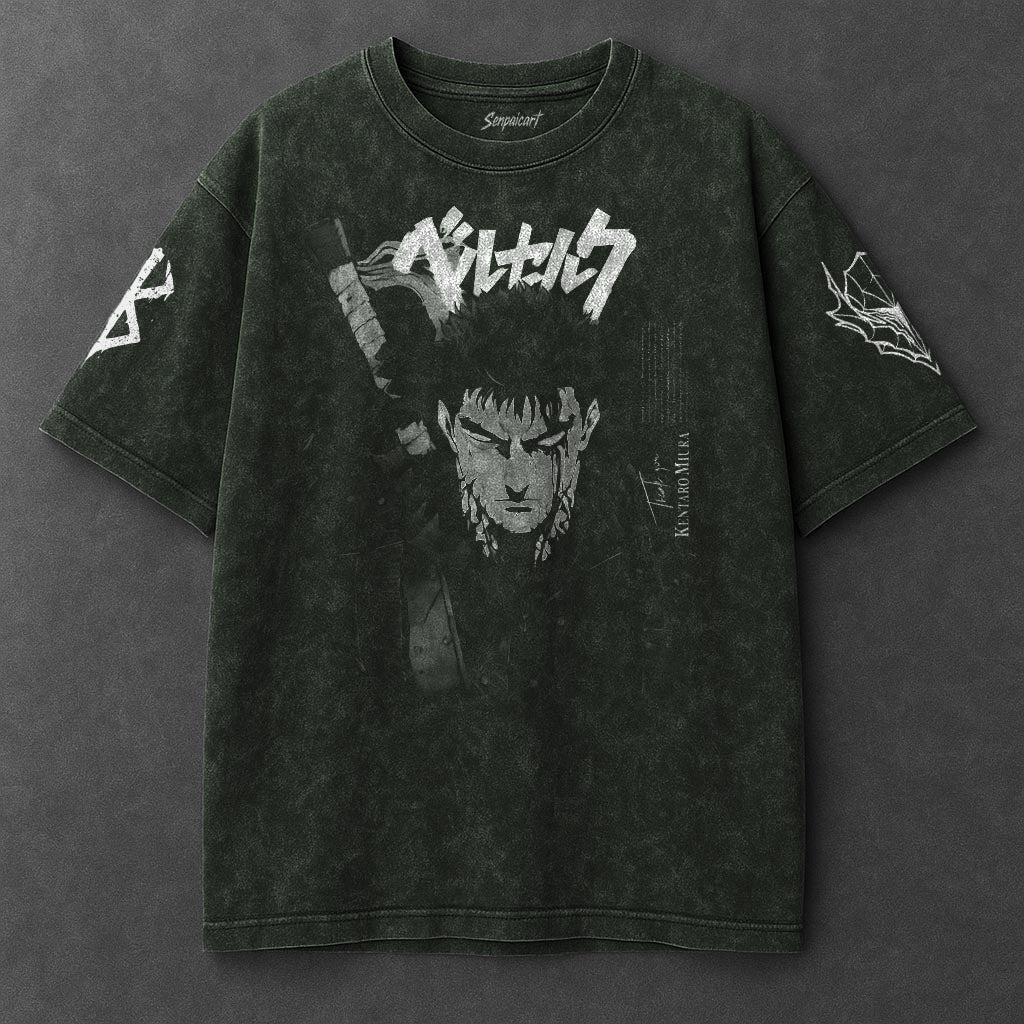 Berserk Premium Roomy Vintage Green Washed T-Shirt