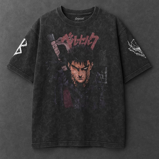 Berserk Premium Effortless Black Washed T-Shirt