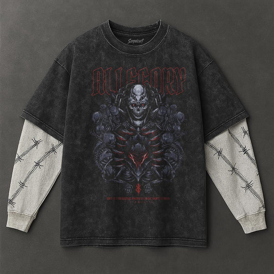 Berserk Premium Soft Black Double Sleeves Washed T-Shirt