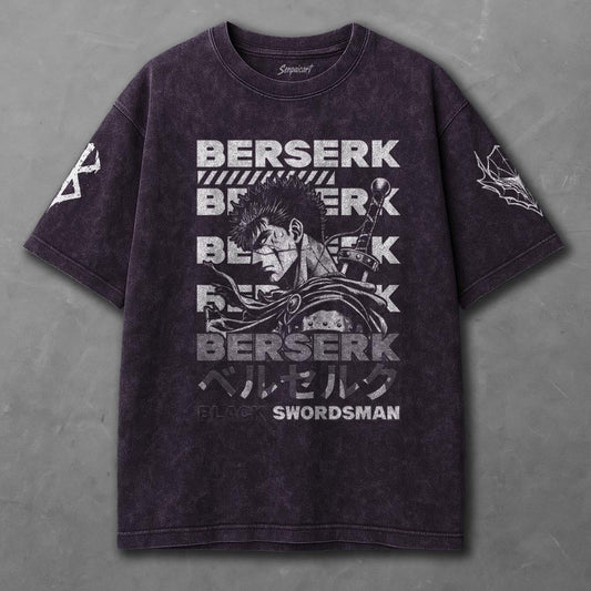 Berserk Oversized Violet Washed T-Shirt