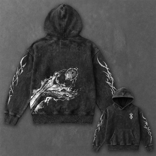 Berserk Essential Premium Black Washed Hoodie