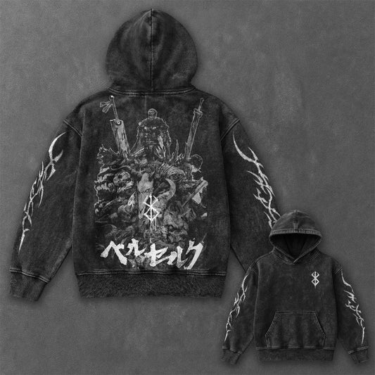 Berserk Essential Minimal Black Washed Hoodie