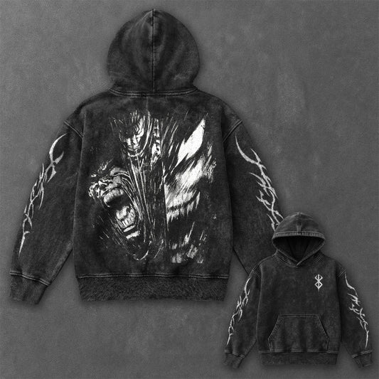 Berserk Essential Sleek Black Washed Hoodie