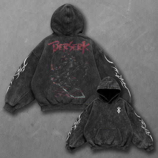 Berserk Classic Premium Black Washed Hoodie