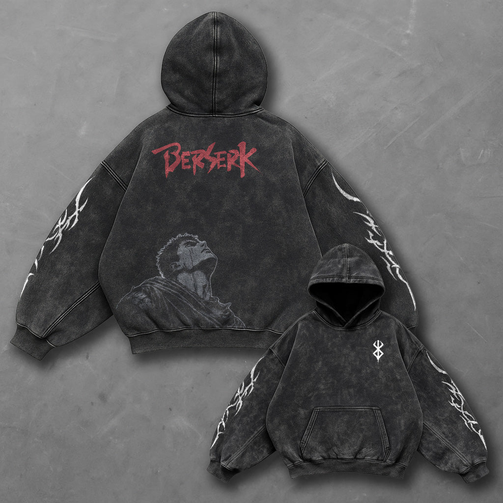Berserk Classic Essential Black Washed Hoodie