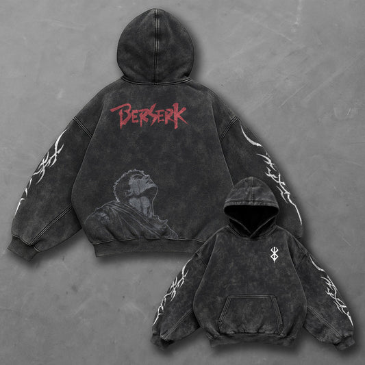 Berserk Classic Essential Black Washed Hoodie