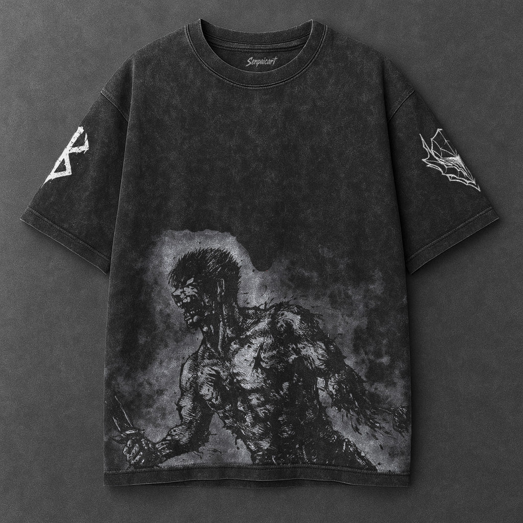 Berserk Classic Minimal Black Washed T-Shirt
