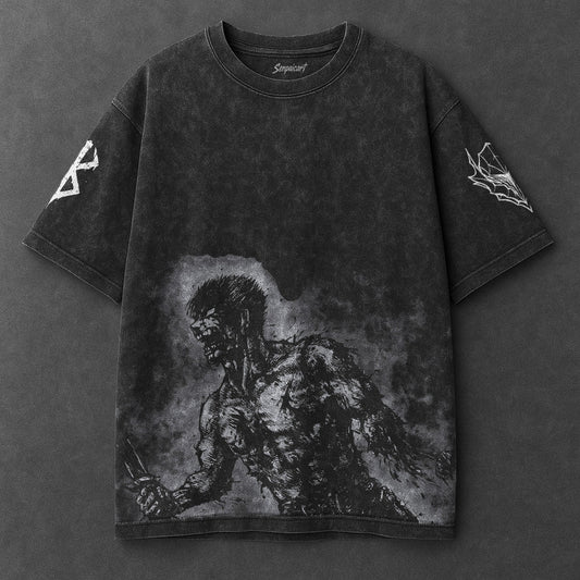 Berserk Classic Minimal Black Washed T-Shirt