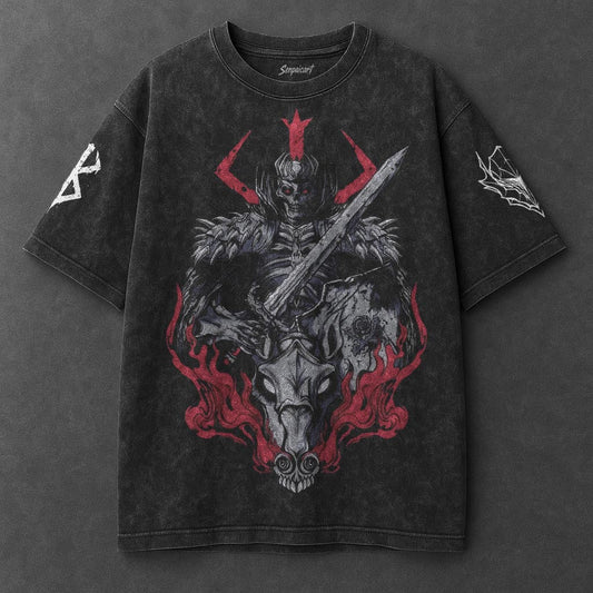 Berserk Oversized Elevated Black Washed T-Shirt