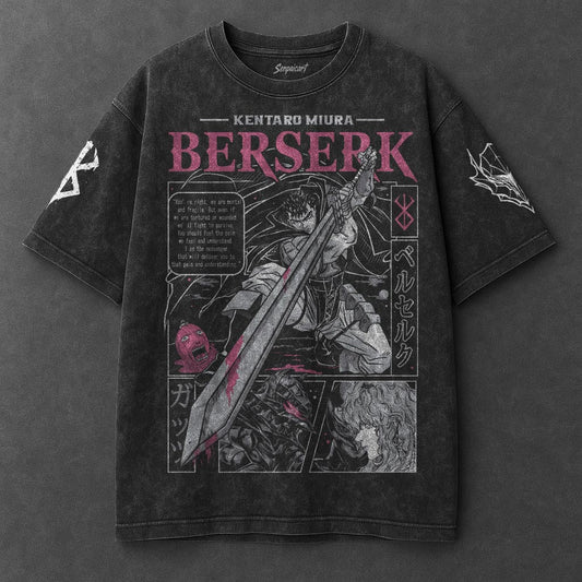 Berserk Oversized Cozy Black Washed T-Shirt